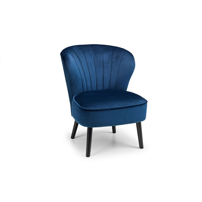 Coco Blue Velvet Accent Chair - Click Image to Close